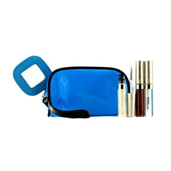 Kit Gloss Labial Com Necessaire Azul (3x Gloss, 1xNecessaire)