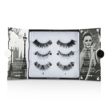The London Edit False Lashes Multipack - # 121, # 117, # 154 (Adhesive Included)