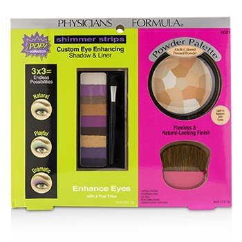 Makeup Set 8661: 1x Shimmer Strips Eye Enhancing Shadow, 1x Powder Palette, 1x Applicator (Box Slightly Damaged)
