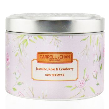 Carroll & Chan 100% Beeswax Tin Candle - Jasmine Rose Cranberry