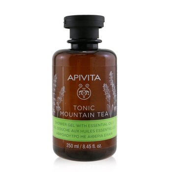 Apivita Gel de banho tônico para chá de montanha com óleos essenciais