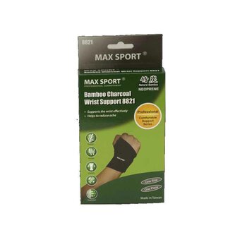 MAX SPORT Bamboo Charcoal Wrist Wrap, One Piece, Size Free
