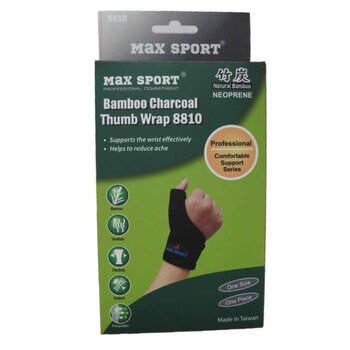 Bamboo Charcoal Thumb Wrap, One Piece, Right Hand, Free Size