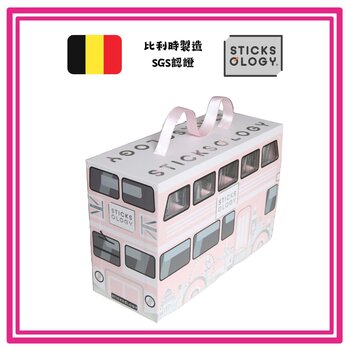 Sticksology - Deluxe Assorted Tea Stick Box Set -London Buses (50 pieces) (BABY PINK)