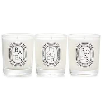 Diptyque Scented Mini Candle Discovery Set: Baies, Figuier, Roses
