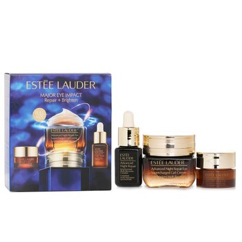 Estée Lauder Major Eye Impact Trio Repair + Brighten Skincare Set: ANR Eye Supercharged Gel Cream (15ml + 5ml) + Repair Serum 7ml